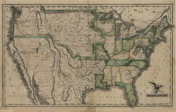 Antebellum map of the United States
