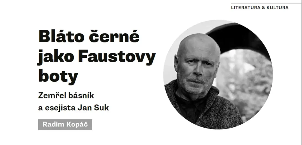 Zemřel básník a esejista Jan Suk